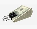 American Dollars Folded With Clip 01 3d model