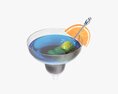 Margarita Glass With Olives And Orange Slice 3Dモデル