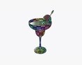 Margarita Glass With Olives And Orange Slice 3d model