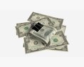 American Dollars Folded With Clip 02 3d model