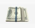American Dollar Stack Tied With Rubber 3D модель
