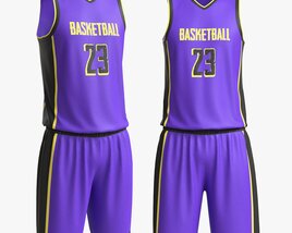 Basketball Uniform Set Purple 3D模型