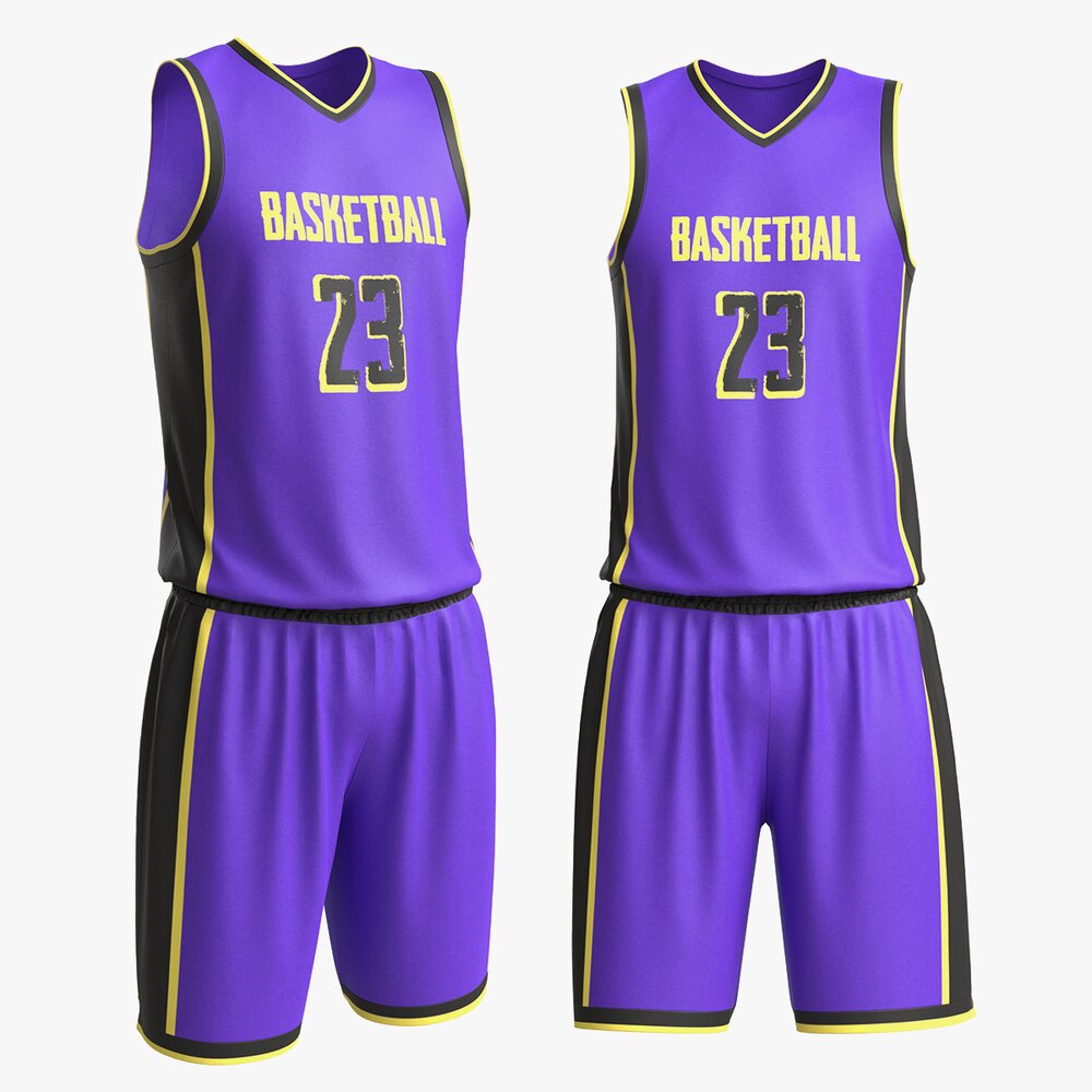 Basketball Uniform Set Purple 3D model