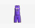 Basketball Uniform Set Purple 3D 모델 