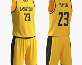 Basketball Uniform Set Yellow 3D model