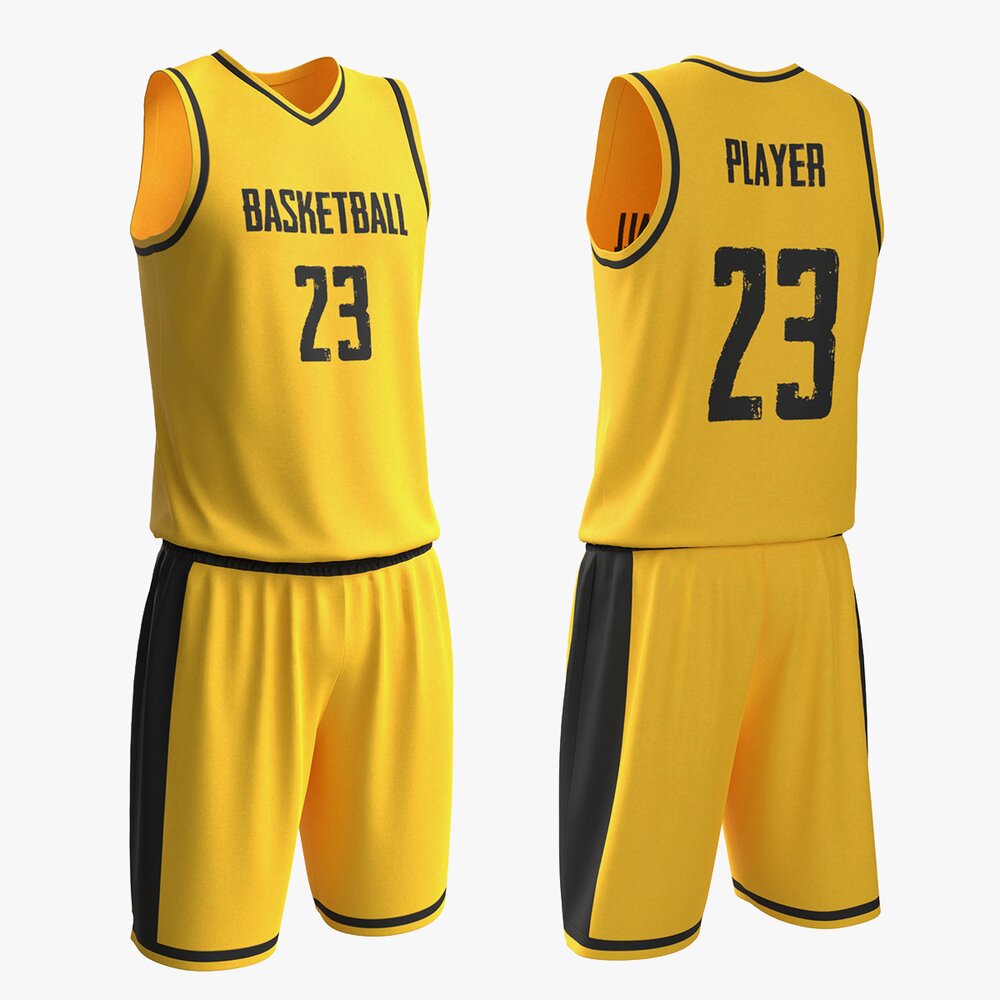 Basketball Uniform Set Yellow Modèle 3D