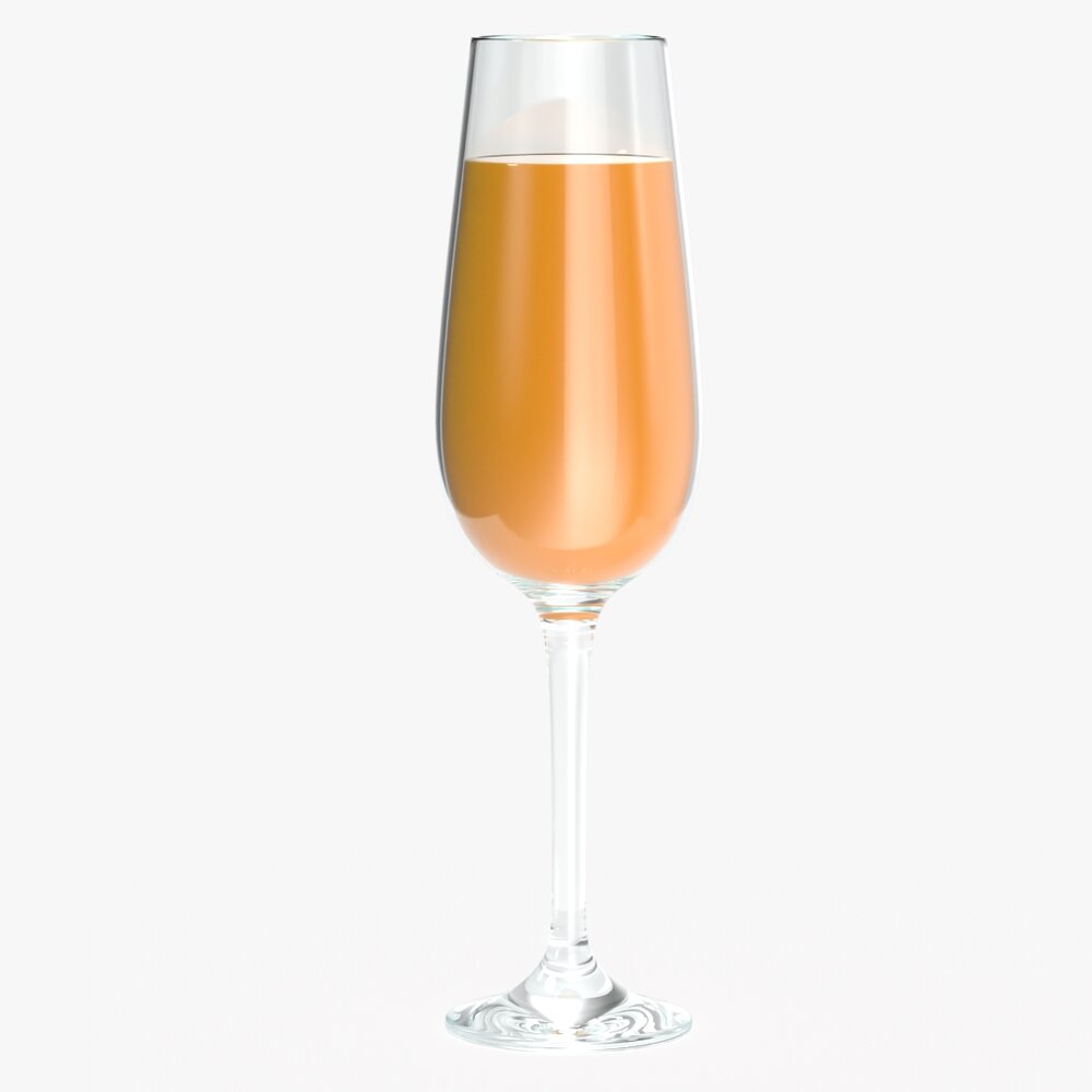 Champagne Flute With Orange Juice 3D模型
