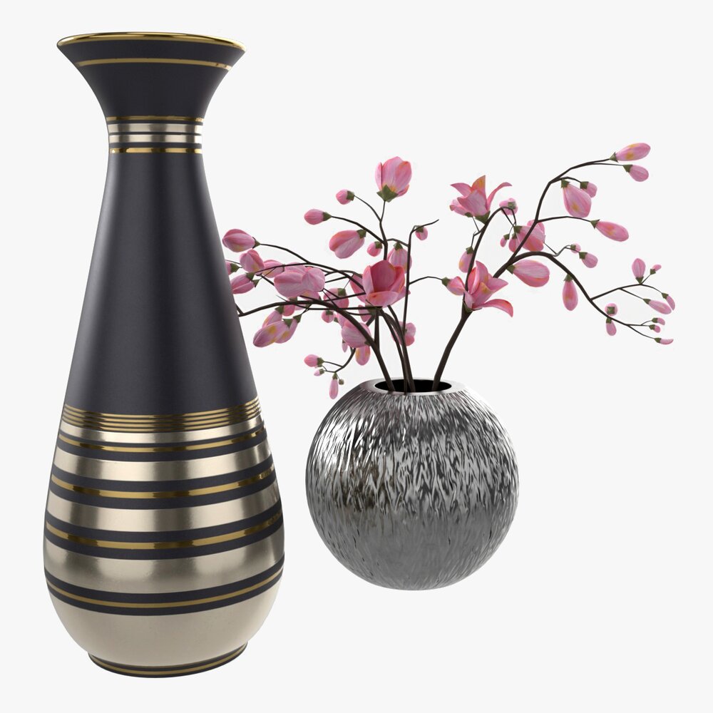 Bathroom Ceramic Vase Set Modello 3D