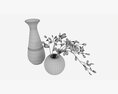 Bathroom Ceramic Vase Set 3D 모델 