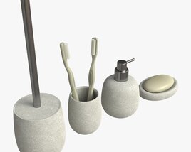 Bathroom Set Dispenser Tumbler Dish Brush 3Dモデル