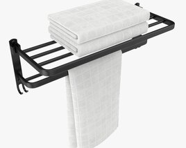 Bathroom Towel Rail Rack With Towels Modèle 3D