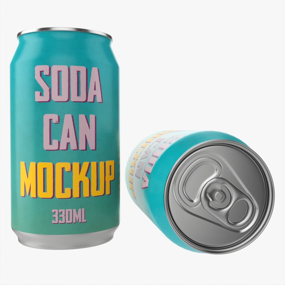 Beverage Can 330ml Mockup Modelo 3D