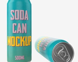 Beverage Can 500ml Mockup Modèle 3D