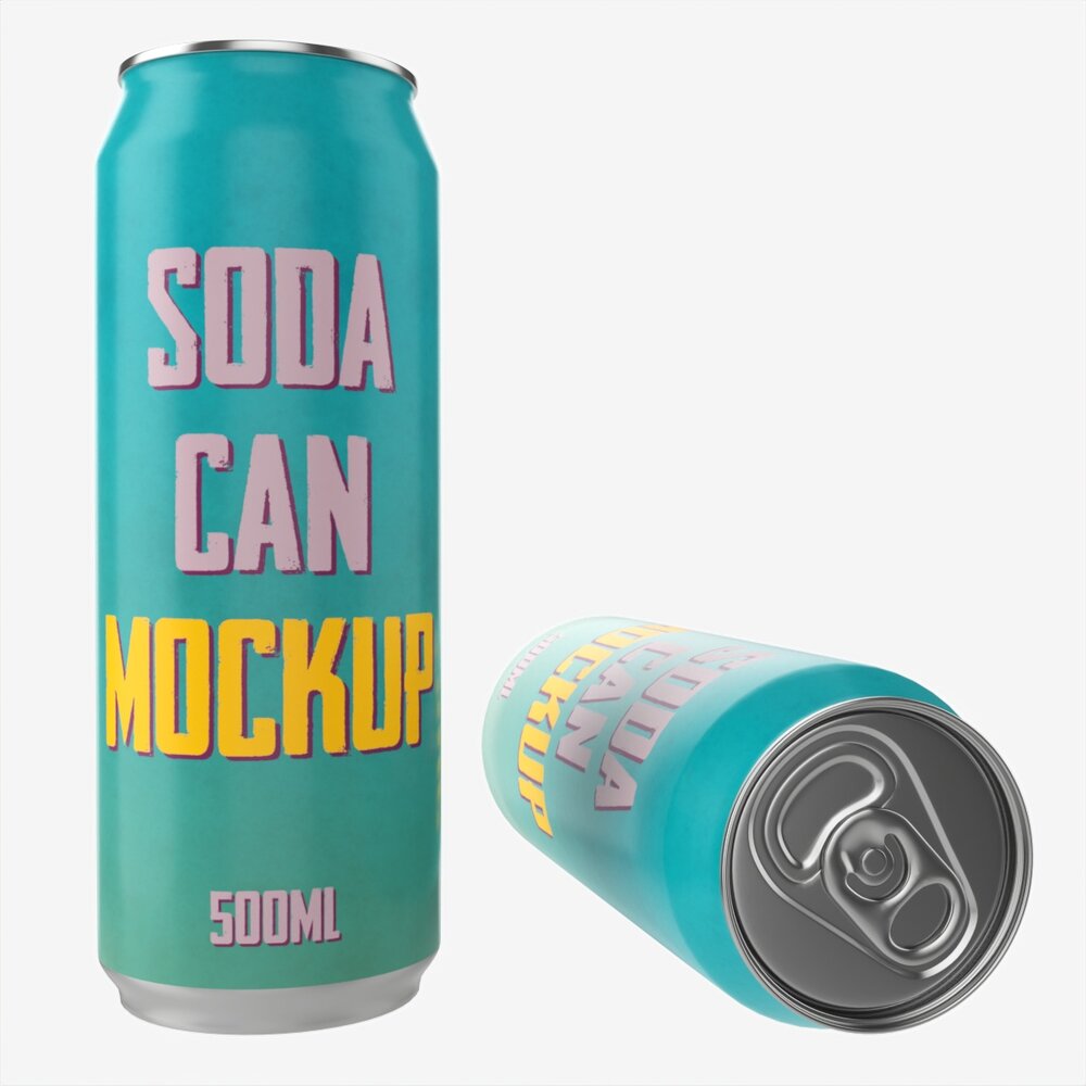 Beverage Can 500ml Mockup Modello 3D