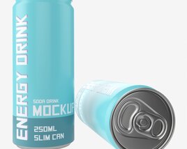 Beverage Slim Can 250ml Mockup Modèle 3D