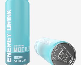 Beverage Slim Can 300ml Mockup Modèle 3D
