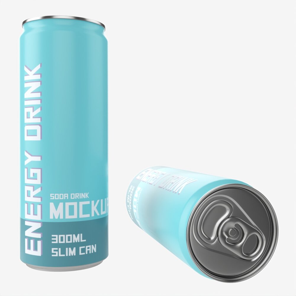 Beverage Slim Can 300ml Mockup Modello 3D