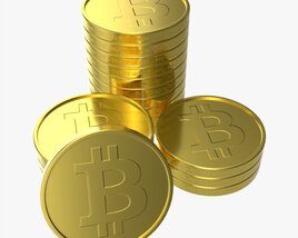 Bitcoin Coin Stack 3D model