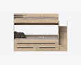Bunk Bed For Children With Storage And Boxes 3D-Modell