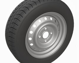 Car Trailer Wheel With Tyre 3D model