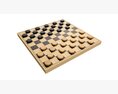 Checkers Draughts Board Table Strategy Game Modello 3D