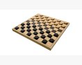 Checkers Draughts Board Table Strategy Game 3D 모델 