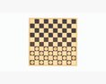 Checkers Draughts Board Table Strategy Game Modello 3D