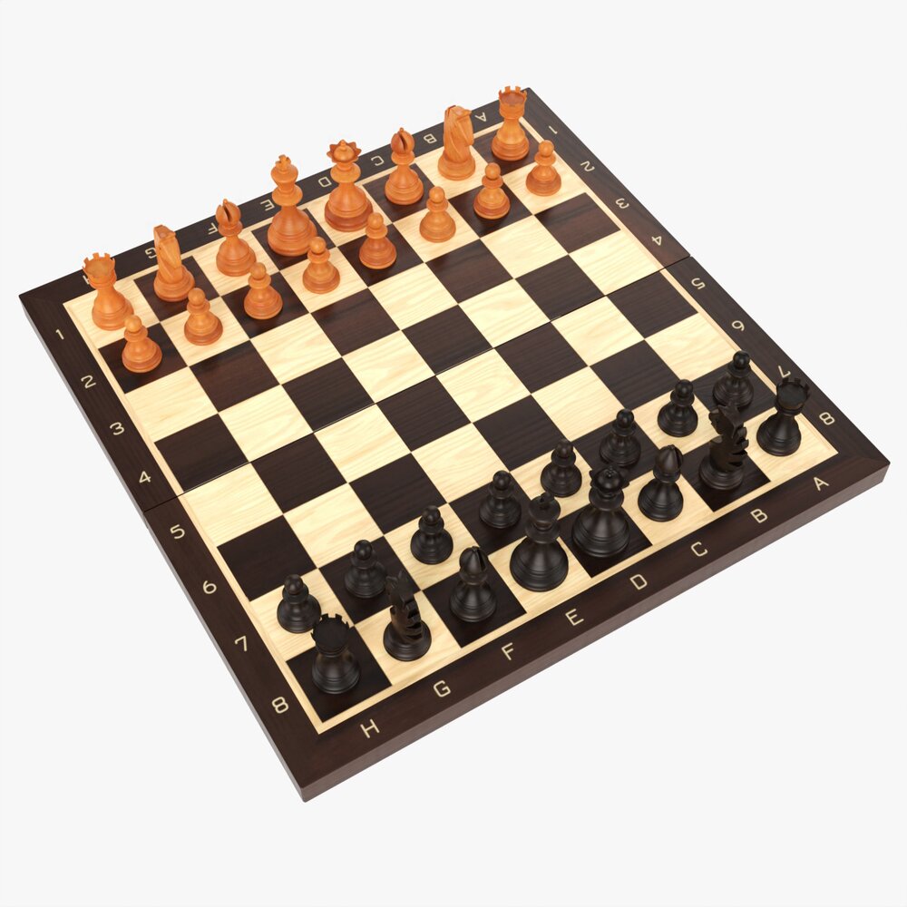 Chessboard Game Pieces 3D model