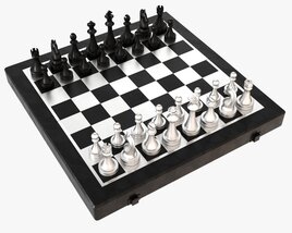 Chessboard Metallic Black White 3D model