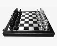 Chessboard Metallic Black White 3D 모델 