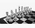Chessboard Metallic Black White 3Dモデル