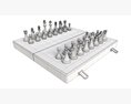 Chessboard Metallic Black White 3D 모델 
