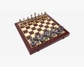 Chessboard With Metallic Pieces 3D模型