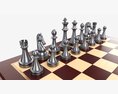 Chessboard With Metallic Pieces 3D-Modell