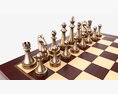 Chessboard With Metallic Pieces 3d model