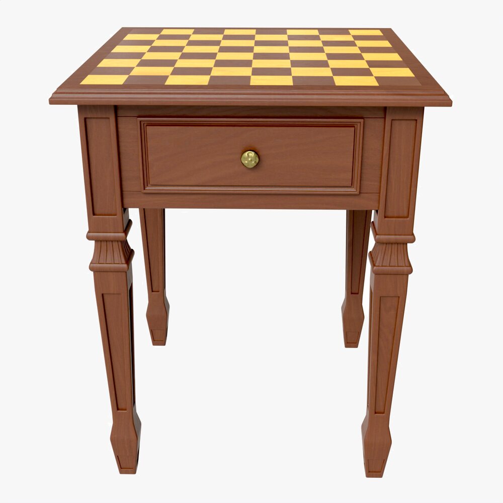 Chess Gaming Table Board Strategy Game 3D model