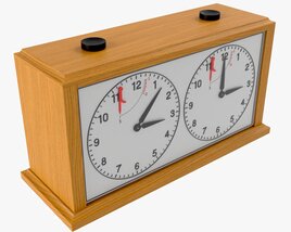 Chess Mechanical Timer Game Clock Wooden Modello 3D