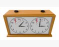 Chess Mechanical Timer Game Clock Wooden 3D模型