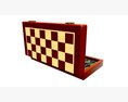 Chess Pieces Board Open Inside 3D 모델 