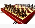 Chess Pieces Board Open Ready To Play Modelo 3d
