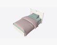 Children Bed With Decorated Headboard 3d model