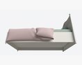 Children Bed With Decorated Headboard 3d model