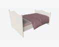 Children Bed With Decorated Headboard And Footboard 3d model
