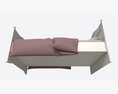 Children Bed With Decorated Headboard And Footboard 3D模型