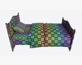 Children Bed With Decorated Headboard And Footboard 3d model