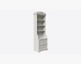 Children Decorated Bookcase With 2 Drawers 3D 모델 