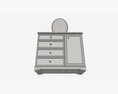 Children Dresser With Mirror And Drawers 3D-Modell