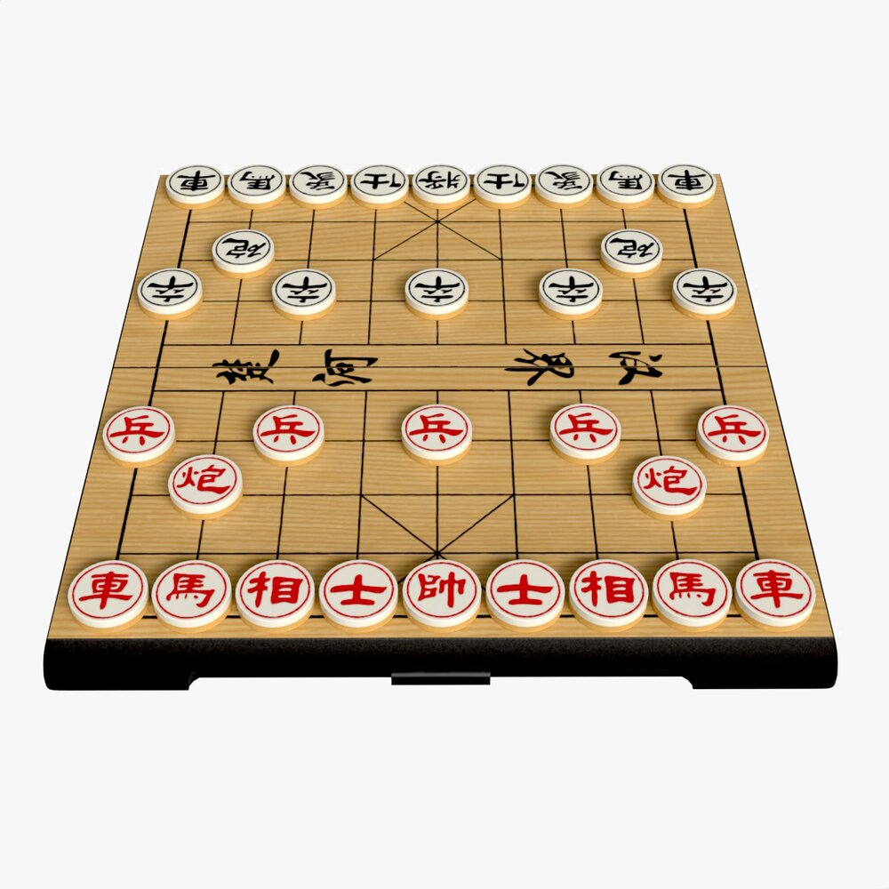 Chinese Chess Xiangqi Board Table Strategy Game Modèle 3D
