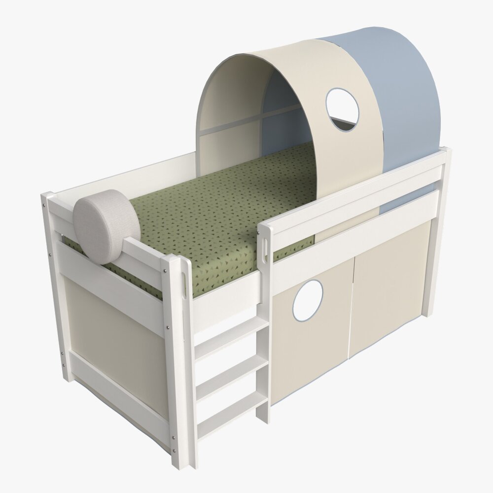 Cilek Montes Loft Bed with Canopy-tunnel Modello 3D