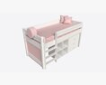 Cilek Montes Loft Bed with Dresser and Shelves 3d model